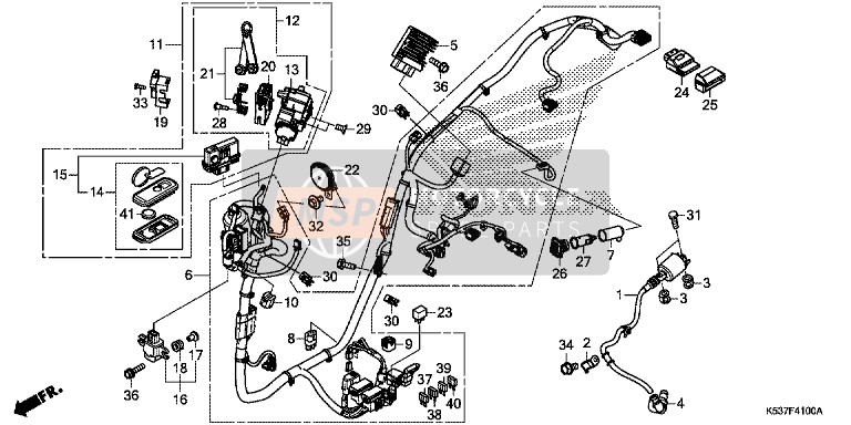 Honda SH300A 2016 Cablaggio per un 2016 Honda SH300A